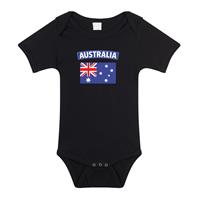 Bellatio Australia romper met vlag Australie zwart voor babys -