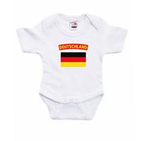Bellatio Deutschland romper met vlag Duitsland wit voor babys -