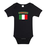 Bellatio Italia romper met vlag Italie zwart voor babys -