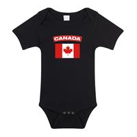 Bellatio Canada romper met vlag zwart voor babys -