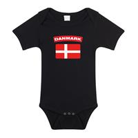 Bellatio Danmark romper met vlag Denemarken zwart voor babys -