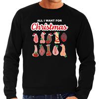 Bellatio All I want for Christmas / piemels / vaginas foute Kerst sweater / trui zwart voor heren