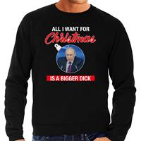 Bellatio Putin All I want for Christmas foute Kerst sweater / trui zwart voor heren