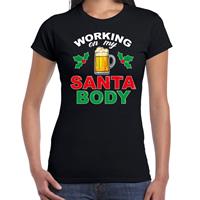 Bellatio Santa body fout Kerst t-shirt zwart voor dames