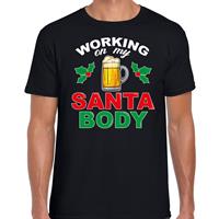 Bellatio Santa body fout Kerst t-shirt zwart voor heren