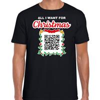 Bellatio Kerst QR code kerstshirt Een lekker wijf heren zwart - Fout kerst t-shirt -