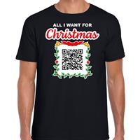 Bellatio Kerst QR code kerstshirt Punch you in the face heren zwart - Fout kerst t-shirt -