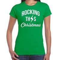 Bellatio Rocking this Christmas Kerst t-shirt groen voor dames