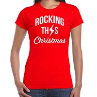 Bellatio Rocking this Christmas Kerst t-shirt rood voor dames