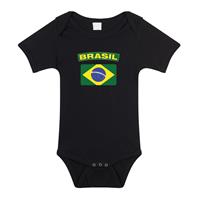 Bellatio Brasil romper met vlag Brazilie zwart voor babys -
