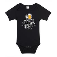 Bellatio Daddys drinking buddy geboorte cadeau / kraamcadeau romper zwart voor babys -
