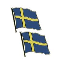 2x stuks pin speldje/broche vlag Zweden 20 mm -