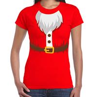 Bellatio Kerstman kostuum verkleed t-shirt rood voor dames