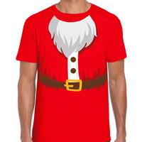 Bellatio Kerstman kostuum verkleed t-shirt rood voor heren