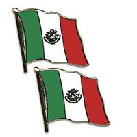2x stuks pin broche speldje Vlag Mexico 2 cm -