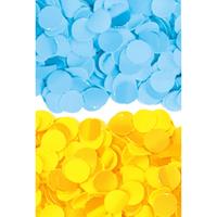 400 gram geel en blauwe papier snippers confetti mix set feest versiering -