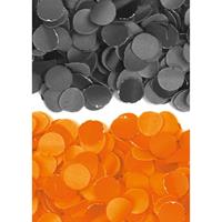 400 gram zwart en oranje papier snippers confetti mix set feest versiering -
