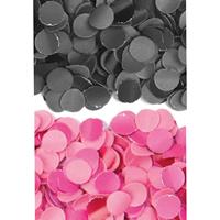 400 gram zwart en roze papier snippers confetti mix set feest versiering -
