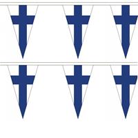 3x stuks luxe blauw met witte Finland vlaggenlijn 5 meter - landen accessoire - WK/EK -