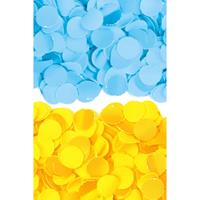 600 gram geel en blauwe papier snippers confetti mix set feest versiering -