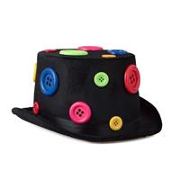 Funny Fashion Verkleed hoge hoed / clownshoed voor volwassenen