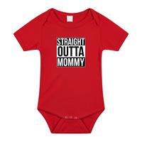 Bellatio Straight outta mommy geboorte cadeau / kraamcadeau romper rood voor babys -