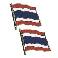 2x stuks pin broche speldje vlag Thailand 20 mm -