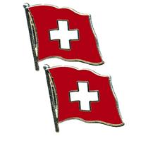 2x stuks pin speldje-broche Vlag Zwitserland 20 mm -