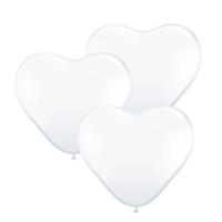 Qualatex Pakket van 3x stuks  hartjes ballonnen wit 90 cm -