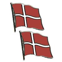 2x stuks supporters Pin broche speldje vlag Denemarken -