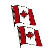 2x stuks pin speldje/broche vlag Canada 20 mm -