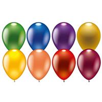 16x metallic gekleurde party ballonnen -