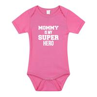 Bellatio Mommy super hero geboorte cadeau / kraamcadeau romper roze voor babys / meisjes -