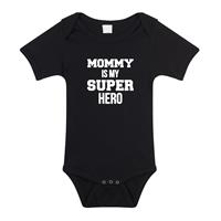 Bellatio Decorations Mommy super hero geboorte cadeau / kraamcadeau romper zwart voor babys -