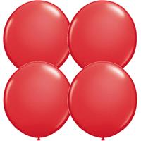 Qualatex 4x stuks  mega ballon 90 cm diameter rood -