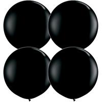 Qualatex 4x stuks  mega ballon 90 cm diameter zwart -