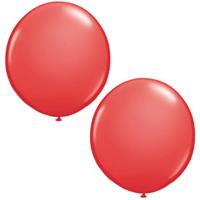 Qualatex 2x stuks  mega ballon 90 cm diameter rood -