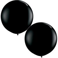 Qualatex 2x stuks  mega ballon 90 cm diameter zwart -