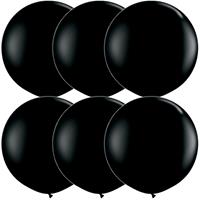 Qualatex 6x stuks  mega ballon 90 cm diameter zwart -