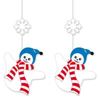 2x stuks feest/versiering decoratie plafond hanger sneeuwpop winter thema -