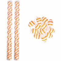 Oranje/wit gestreepte hangdecoratie paaseieren 36x stuks -