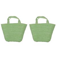 Cosy & Trendy 4x stuks paasmandjes met hengsels groen 22 cm -