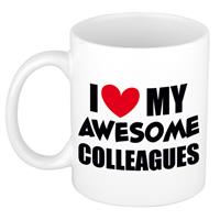 Bellatio Decorations I love my awesome colleagues cadeau mok / beker 300 ml -