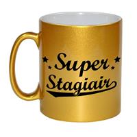 Bellatio Super stagiair gouden cadeau mok / beker met sterren 330 ml -