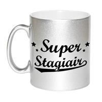 Bellatio Super stagiair zilveren cadeau mok / beker met sterren 330 ml -