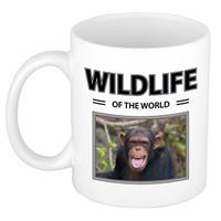 Bellatio Decorations Chimpansee aap mok met dieren foto wildlife of the world -