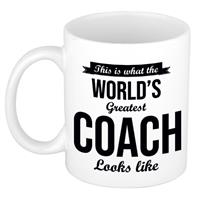 Bellatio Worlds Greatest Coach cadeau koffiemok / theebeker 300 ml -