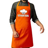 Bellatio Decorations Chef gehaktbal schort / keukenschort oranje heren - Koningsdag/ Nederland/ EK/ WK -