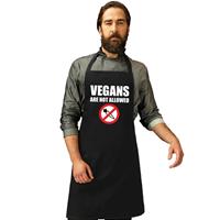 Bellatio Vegans are not allowed barbecueschort/ keukenschort zwart heren -