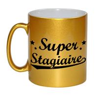 Bellatio Super stagiaire gouden cadeau mok / beker met sterren 330 ml -